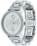 Movado Bold Diamonds Silver Dial Silver Steel Strap Watch for Women - 3600149