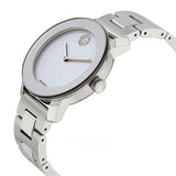 Movado Bold Crystal Dot Silver Dial Silver Steel Strap Watch For Women - 3600334