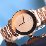 Movado Bold Rose Gold Dial Rose Gold Steel Strap Watch For Women - 3600335