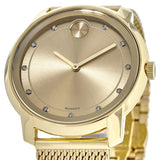 Movado Bold Diamonds Gold Dial Gold Mesh Bracelet Watch For Men - 3600460