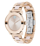 Movado Bold Rose Gold Dial Two Tone Steel Strap Watch for Women - 3600639