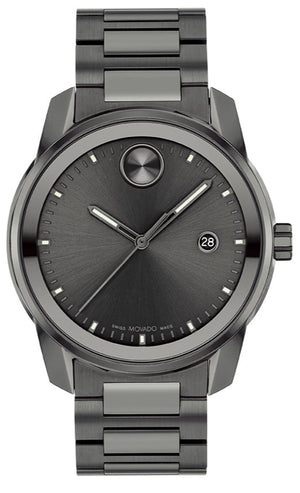 Movado Bold Verso Grey Dial Grey Steel Strap Watch for Men - 3600860