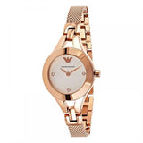 Emporio Armani Chiara Silver Dial Rose Gold Steel Strap Watch For Women - AR7362