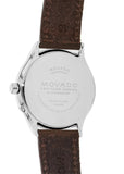 Movado Heritage Moonphase Blue Dial Brown Leather Strap Watch For Women - 3650009