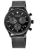 Movado Heritage Calendoplan Chronograph Black Dial Grey Mesh Strap Watch for Men - 3650100