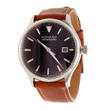 Movado Heritage Calendoplan Black Dial Brown Leather Strap Watch for Men - 3650001