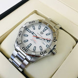 Tag Heuer Aquaracer Calibre 5 Jam Tangan Tali Baja Perak Dial Putih Otomatis untuk Pria - WAY2013.BA0927
