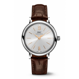 IWC Portofino Automatic Silver Dial Brown Leather Strap Watch for Women - IW357403