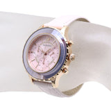 Swarovski Octea Lux Chrono Pink Dial Pink Leather Strap Watch for 