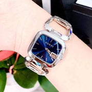Gucci G Gucci Blue Dial Silver Steel Strap Watch For Women - YA125405