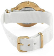 Daniel Wellington Classic Petite Dover Black Dial White NATO Strap Watch For Women - DW00100314