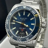 Gucci Dive Quartz Blue Dial Silver Steel Strap Watch For Men - YA136311