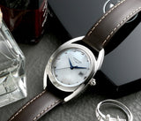 Longines Equestrian Mother of Pearl Dial Brown Leather Strap Watch untuk Wanita - L6.136.0.87.2
