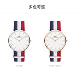 Daniel Wellington Classic Cambridge White Dial Two Tone Nylon Strap Watch For Men - DW00100003