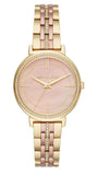 Michael Kors Cinthia Mother of Pearl Rose Gold Dial Two Tone Steel Strap Watch for Women - MK3860