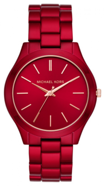 Michael kors red watch women's best sale