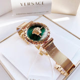 Versace Palazzo Empire Greca Green Dial Gold Mesh Bracelet Watch for Women - VEDV00819