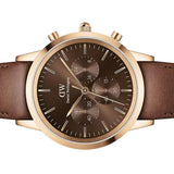 Daniel Wellington Iconic Chronograph St Mawes Brown Dial Brown Leather Strap Watch For Men - DW00100640