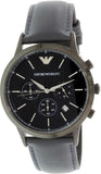 Emporio Armani Renato Chronograph Quartz Blue Dial Blue Leather Strap Watch For Men - AR2481