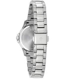 Bulova Crystal Collection Blue Mother of Pearl Dial Silver Steel Strap Watch for Women - 96L238