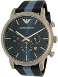 Emporio Armani Luigi Chronograph Quartz Blue Dial Blue Nylon Strap Watch For Men - AR1949