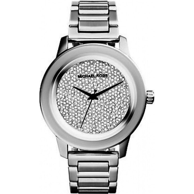 Michael Kors Kinley Diamond Pave Silver Dial Silver Steel Strap Watch ...