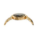 Versace V-Twist Black Dial Gold Mesh Bracelet Watch for Women - VELS00819