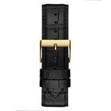 Guess Gadget Gold Dial Black Leather Strap Watch for Men - GW0570G1