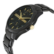 Armani Exchange Hampton Chronograph Black Dial Black Steel Strap Watch For Men - AX2121