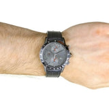 Hugo Boss Rafale Chronograph Grey Dial Black Leather Strap Watch For Men - HB1513445