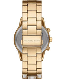 Michael Kors Ritz Three-Hand Glitz Crystals Gold Dial Gold Steel Strap Watch for Women - MK6747