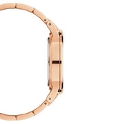 Daniel Wellington Iconic Link Black Dial Rose Gold Steel Strap Watch For Men - DW00100344
