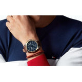 Tommy Hilfiger London Chronograph Quartz Blue Dial Brown Leather Strap Watch for Men - 1791532