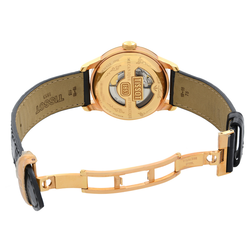 Tissot T Classic Le Locle Automatic Black Dial Black Leather Strap