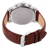 Tommy Hilfiger Kane Chronograph Quartz White Dial Brown Leather Strap Watch for Men - 1791400