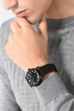 Emporio Armani Luigi Quartz Black Dial Black Silicon Strap Watch For Men - AR11071