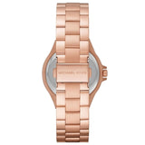 Michael Kors Lennox Three-Hand Black Dial Rose Gold Steel Strap Watch For Women - MK7233