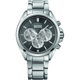 Hugo Boss Driver Black Dial Silver Steel Strap Watch for Men - 1512883