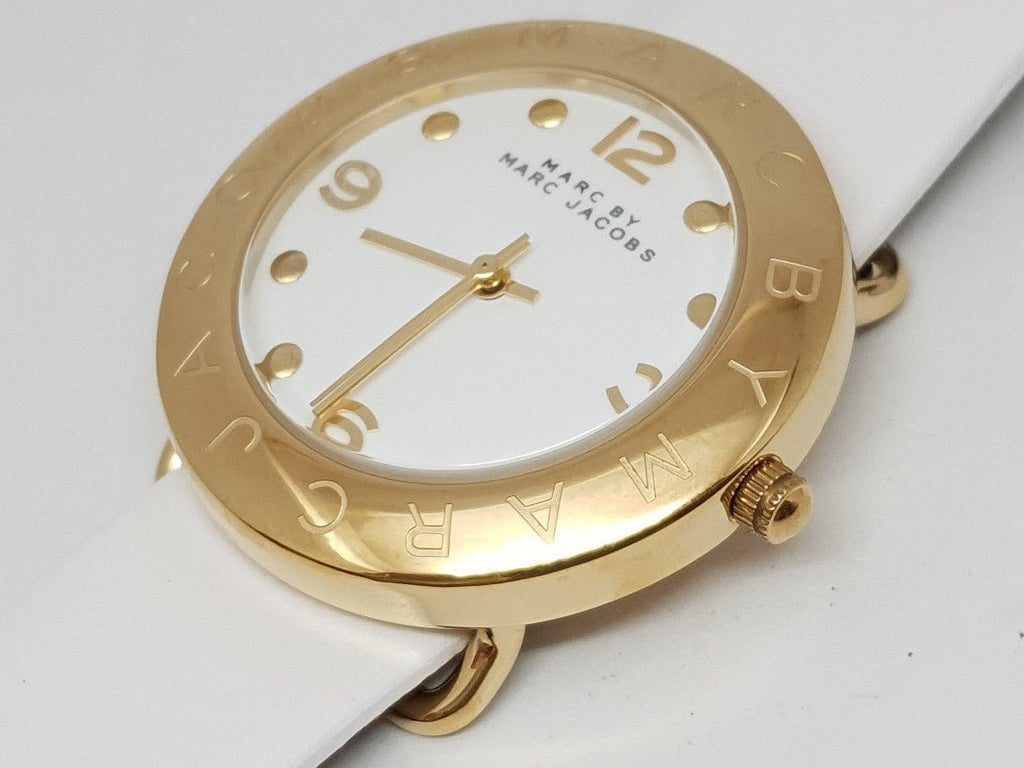 Marc Jacobs Amy White Dial White Leather Strap Watch for Women display picture 1