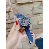 Guess Navigator Chronograph Blue Dial Blue Rubber Strap Watch for Men - GW0264G4