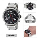 Tommy Hilfiger Jake Chronograph Black Dial Silver Steel Strap Watch for Men - 1791234