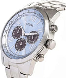 Guess Horizon Chronograph Quartz Blue Dial Silver Steel Strap Watch for Men - W0379G6