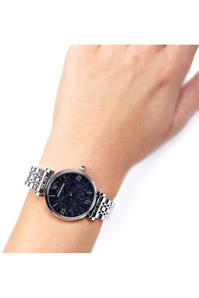 Emporio Armani Gianni T Bar Dark Blue Dial Silver Stainless Steel