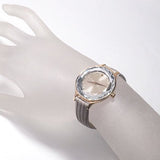 Swarovski Octea Nova Beige Dial Grey Leather Strap Watch for Women - 5649999