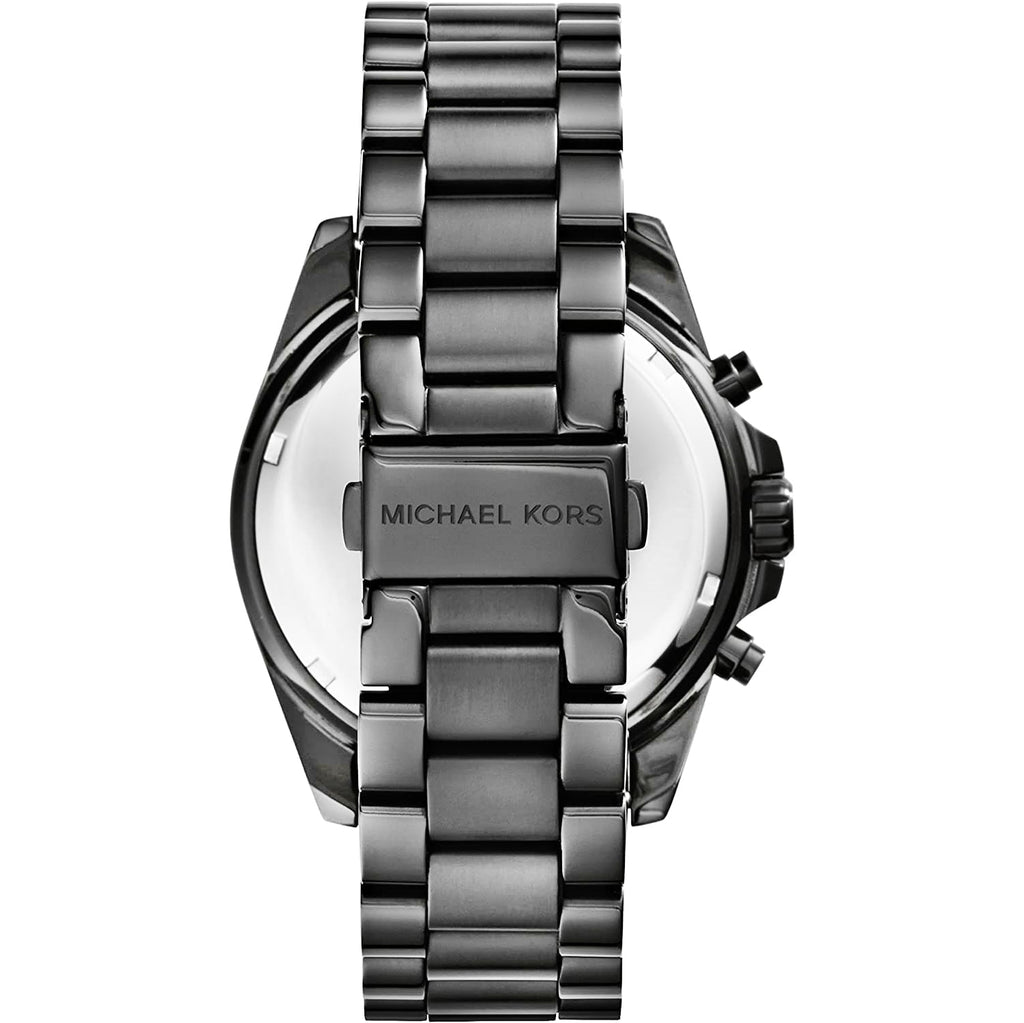 Mk6555 Michael Kors Bradshaw Black Dial Black Steel Strap Watch สำหรับผู้ชาย