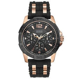 Guess Oasis Black Dial Two Tone Steel Strap Watch for Men - W0366G3