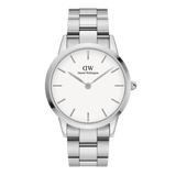 Daniel Wellington Iconic Link White Dial Silver Steel Strap Watch For Women - DW00100205