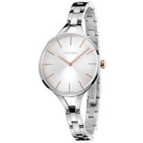 Calvin Klein Graphic Silver Dial Silver Steel Strap Watch for Women - K7E23B46