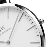 Daniel Wellington Classic Cornwall White Dial Black Nylon Strap Watch For Men - DW00100260