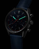 Tag Heuer Carrera Chronograph Blue Dial Blue Leather Strap Watch for Men - CBN201D.FC6543